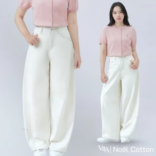 VILA | Noël Cotton TM35 กางเกงขายาวทรงบาร์เรล ผ้าคอตตอน