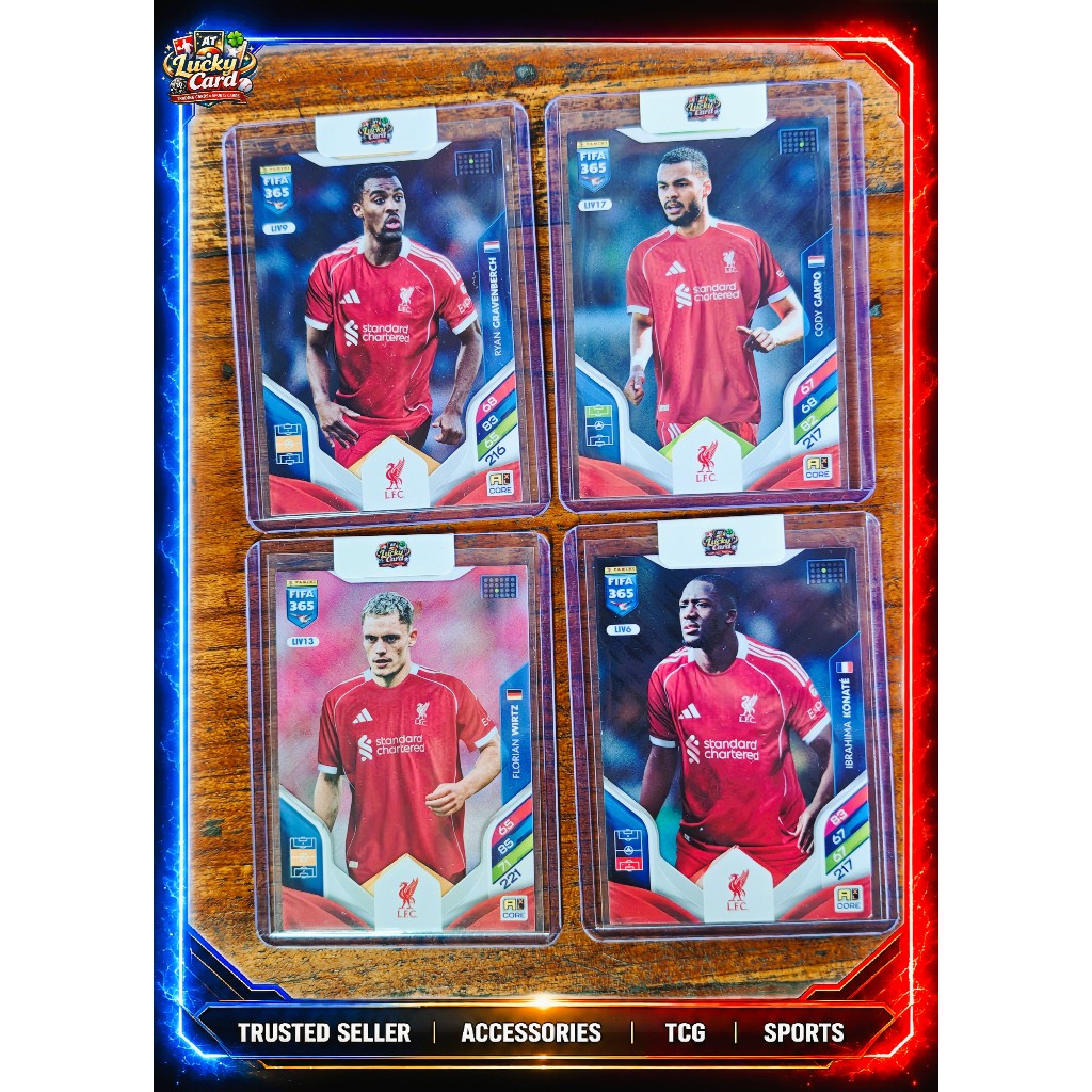 2025-2026 Panini Fifa 365 Adrenalyn XL - Liverpool FC - Gakpo, Gravenberch, Konate, Wirtz, Bradley