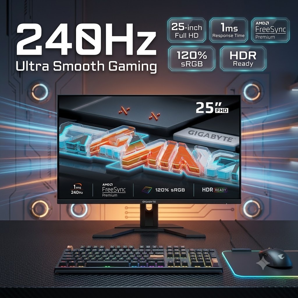 ส่งด่วน Gaming Monitor จอมอนิเตอร์ GIGABYTE GS25F2A / GS25F14 / G25F2A 24.5" FHD IPS 144Hz 240HZ