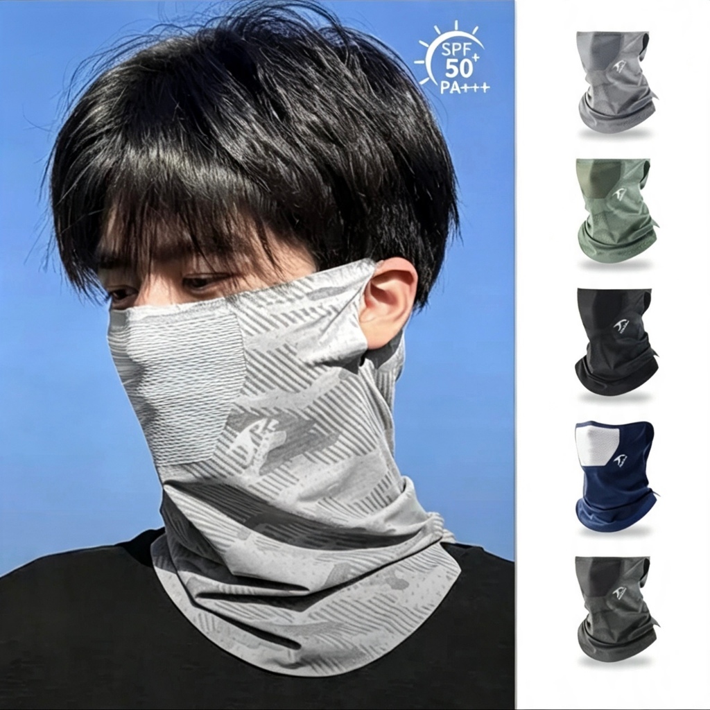 หน้ากากกันแดด ผ้าปิดหน้าปิดคอ UPF50+ ป้องกันรังสีUV ผ้าเย็นไอซ์ ระบายอากาศได้ดี เหมาะปั่นจักรยาน ตกปลา ขับมอเตอร์ไซค์