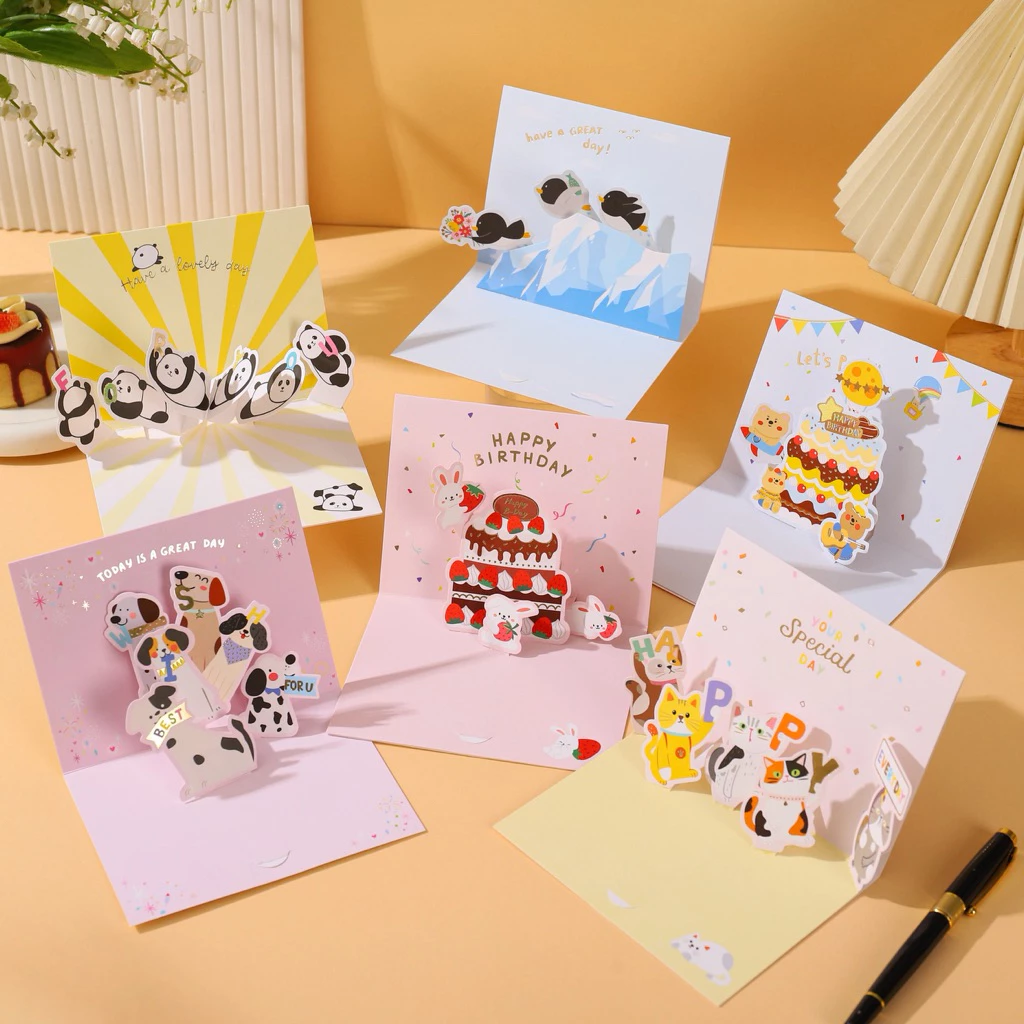 SHOP21 • การ์ดวันเกิด แบบPop Up การ์ดอวยพรวันเกิด การ์ดอวยพร happy birthday card (YC)