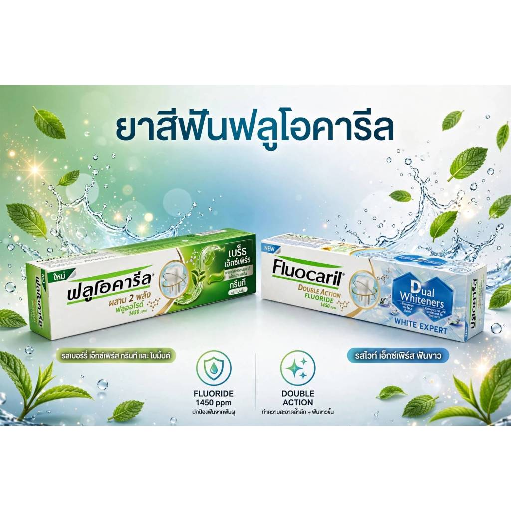 Fluocaril Toothpaste (White Expert / Breath Expert) ฟลูโอคารีล ยาสีฟัน 150 กรัม