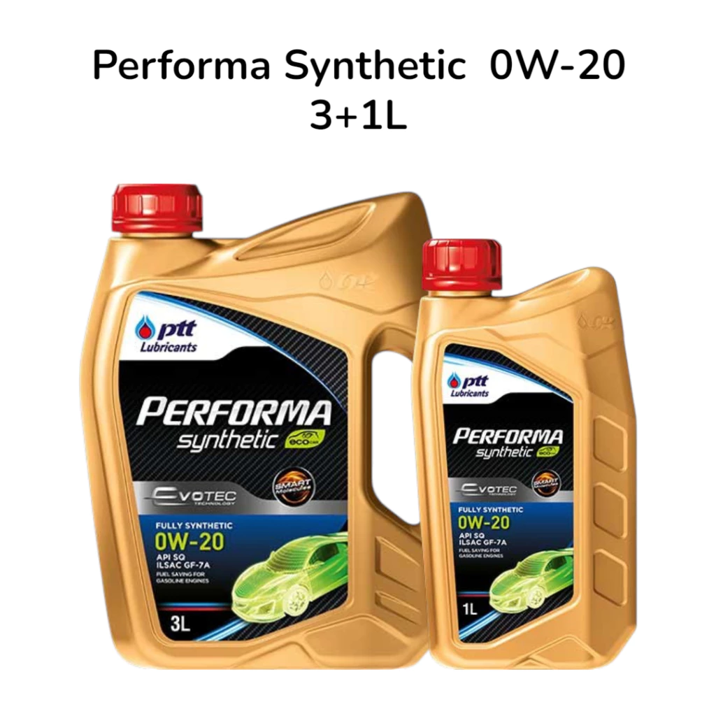 น้ำมันเครื่องรถยนต์ PERFORMA SYNTHETIC EVOTEC 0W-20 ปริมาณ 3+1 ลิตร ปตท.