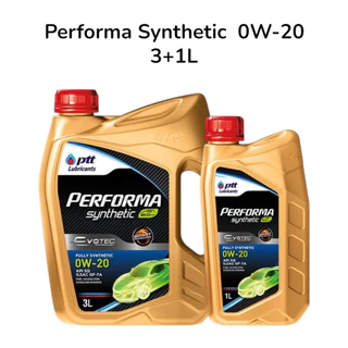 น้ำมันเครื่องรถยนต์ PERFORMA SYNTHETIC EVOTEC 0W-20 ปริมาณ 3+1 ลิตร ปตท.