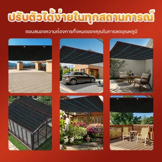 ตาข่ายกันแดด HDPE ทนทาน50ปี แผ่นตาข่ายกันสาด ตาข่ายกรองแสง กันแดด100% ผ้ากันแดดคุณภาพมาตรฐานญี่ปุ่น ARIDOO