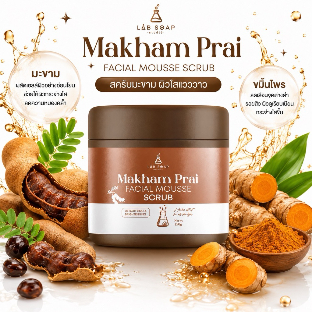 แล็ปโซพ มะขามไพร เฟเชียล มูสสครับ LAB SOAP MAKHAM PRAI FACIA
