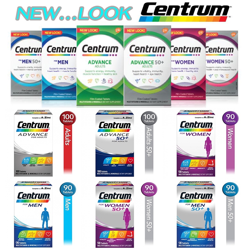 เซนทรัม Centrum Advance Multivitamin for Men/Women วิตามินรวม ผู้ใหญ่/ผู้หญิง/ผู้ชาย