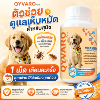 หมดปัญหาเห็บหมัด Qyvaro ป้องกันเห็บหมัด ลดคัน ขนร่วง กินง่าย เดือนละครั้ง