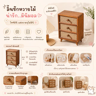 ตู้ลิ้นชักหวายเทียม 2 ชั้น ตู้ลิ้นชักไม้ 2 ชั้นสไตล์ญี่ปุ่นตู้ มูจิ สำหรับเก็บของตั้งโต๊ะ ใช้เก็บของกระจุกกระจิก ลิ้นชัก