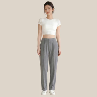 WsimpleBra | Ginny Crop Top เสื้อยืดทรงครอป คอกลมแขนสั้น มีบราในตัว เลิกใส่ชุดชั้นในและซิลิโคลปิดจุก