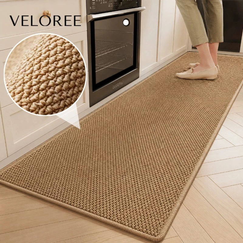 VELOREE พรมห้องครัว พรมครัว พรมห้องครัวแบบยาว พรมเช็ดเท้า กันลื่น ซับน้ำได้ดี ซับน้ำมัน ขนาดใหญ่ ทำความสะอาดง่าย