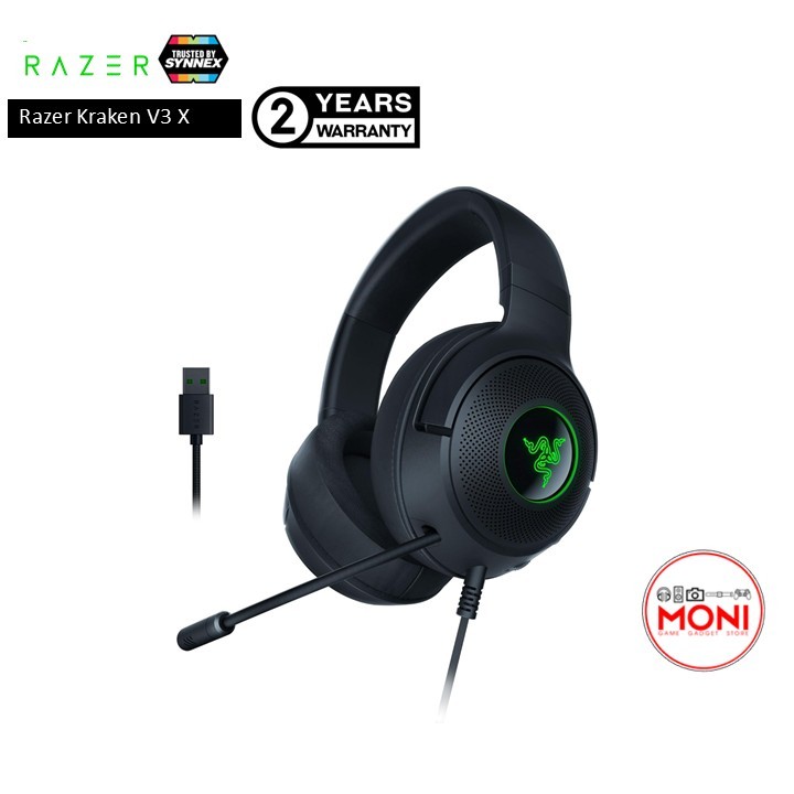 RAZER Kraken V3 X หูฟังเกมมิ่ง TriForce ขนาด 40 มม Chroma ไมโครโฟน Razer HyperClear Cardioid