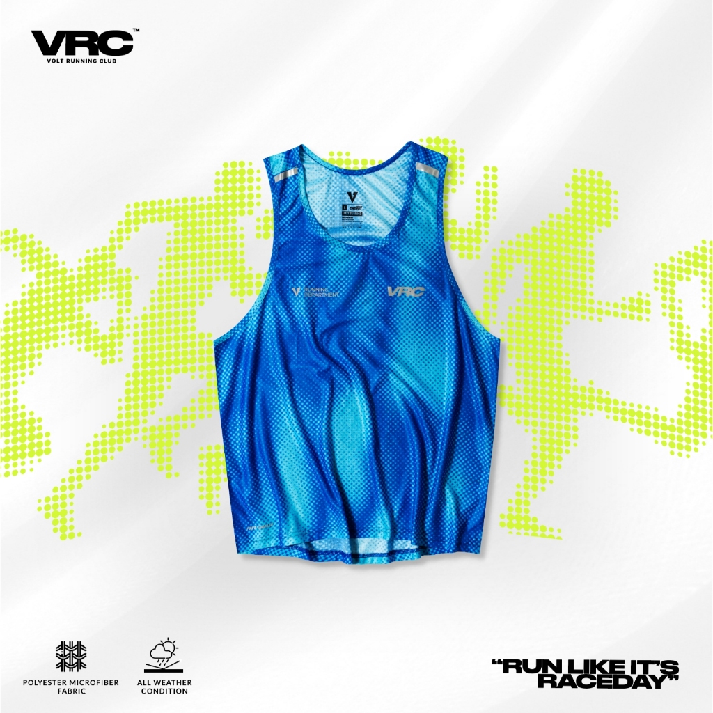 VOLT เสื้อกล้ามวิ่ง สีกรม น้ำหนักเบา ACCE 001 VRC COLLECTION RUNNING SINGLET BLUE