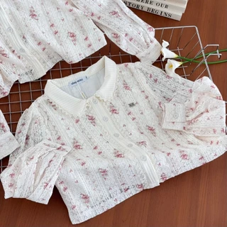 SISSY : Lace Floral Shirt (XS-XXL) เสื้อคอบัวแขนยาวผ้าลูกไม้ มีซับในทั้งตัว ทรงสวย ใส่สบาย