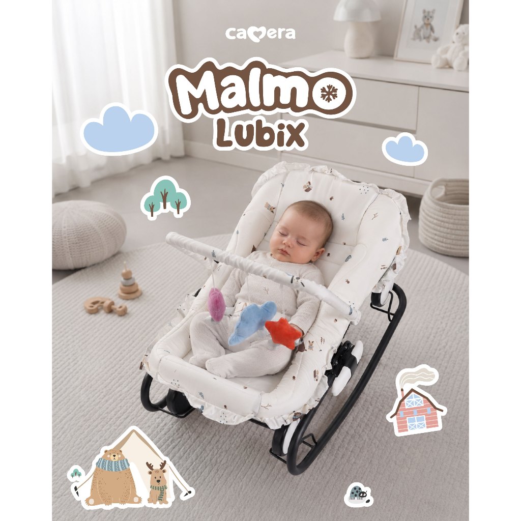 CAMERA | เปลโยก MALMO LUBIX | มาพร้อมมุ้งกันยุง กันแมลง ไกวได้ เข็นหน้าหลัง ช่วยให้เด็กหลับง่ายขึ้น