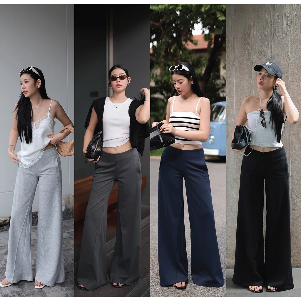 N7920 ALICE PANTS - มี 4 สี : BLACK, NAVY, DARK GREY, HEATHER GREY