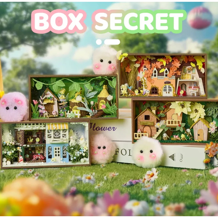 IIE CREATE T-014 บ้านจิ๋ว DIY ธีมหิมะฤดูหนาว งานฝีมือ โมเดลไม้ประกอบ ของตกแต่งบ้านของตกแต่งโต๊ะของสะสม ของขวัญผู้หญิง