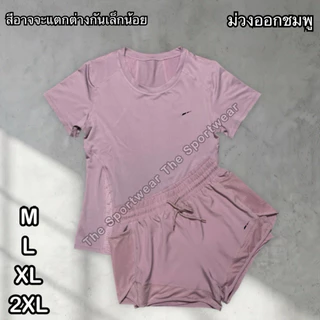 ชุดกีฬาผู้หญิง เสื้อ+กางเกงขาสั้น กางเกงวิ่งมีซับใน SS82