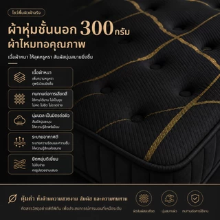 ที่นอนพ็อกเก็ตสปริง หนา8นิ้ว 3.5ฟุต 4ฟุต 5ฟุต 6ฟุต สัมผัสนุ่มและแน่น รับประกัน 10 ปี