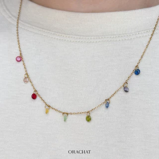 Orachat | Rainbow 14k necklace. (สร้อยคอตัวเรือนสแตนเลส)