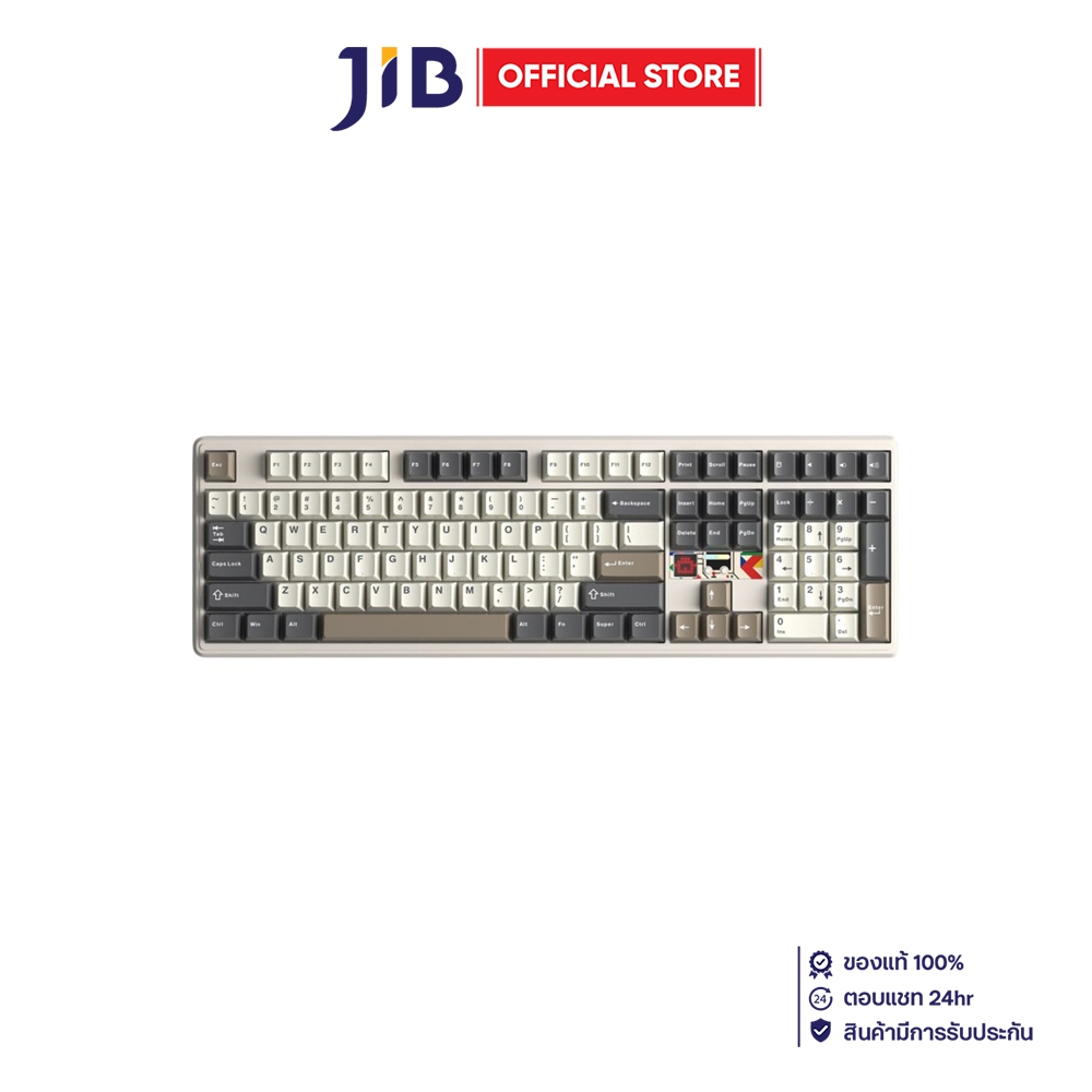 WIRELESS KEYBOARD (คีย์บอร์ดไร้สาย) AULA F108 PRO V2 - PANDA SWITCH RGB EN/TH BEIGE-COFFEE-DRAK GRAY