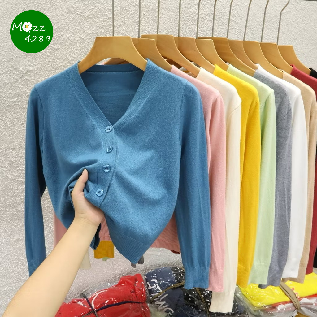 MQzz4289 💓พร้อมส่ง คาร์ดิแกน เสื้อไหมพรม เสื้อคลุม เสื้อแขนยาว  cardigan คอวี ผ้านิ่ม Freesize