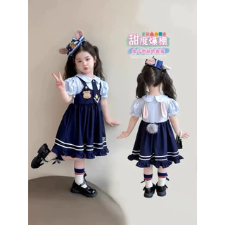 พร้อมส่ง(มีส่งด่วน)🐠ซูโทเปียเดรสลูกสาวเนคไทกระต่าย