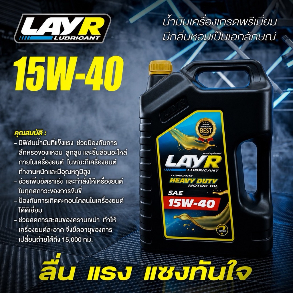 LAYR น้ำมันเครื่องดีเซล 15W40 (7L)