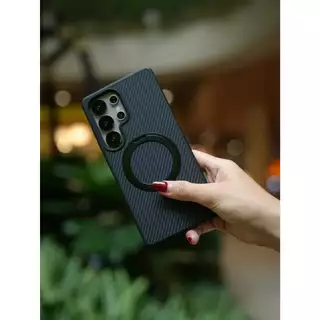 Connex Carbon Fiber เคส Samsung S23/S24/S25/S26 Ultra พร้อมขาตั้ง 360° แม่เหล็ก