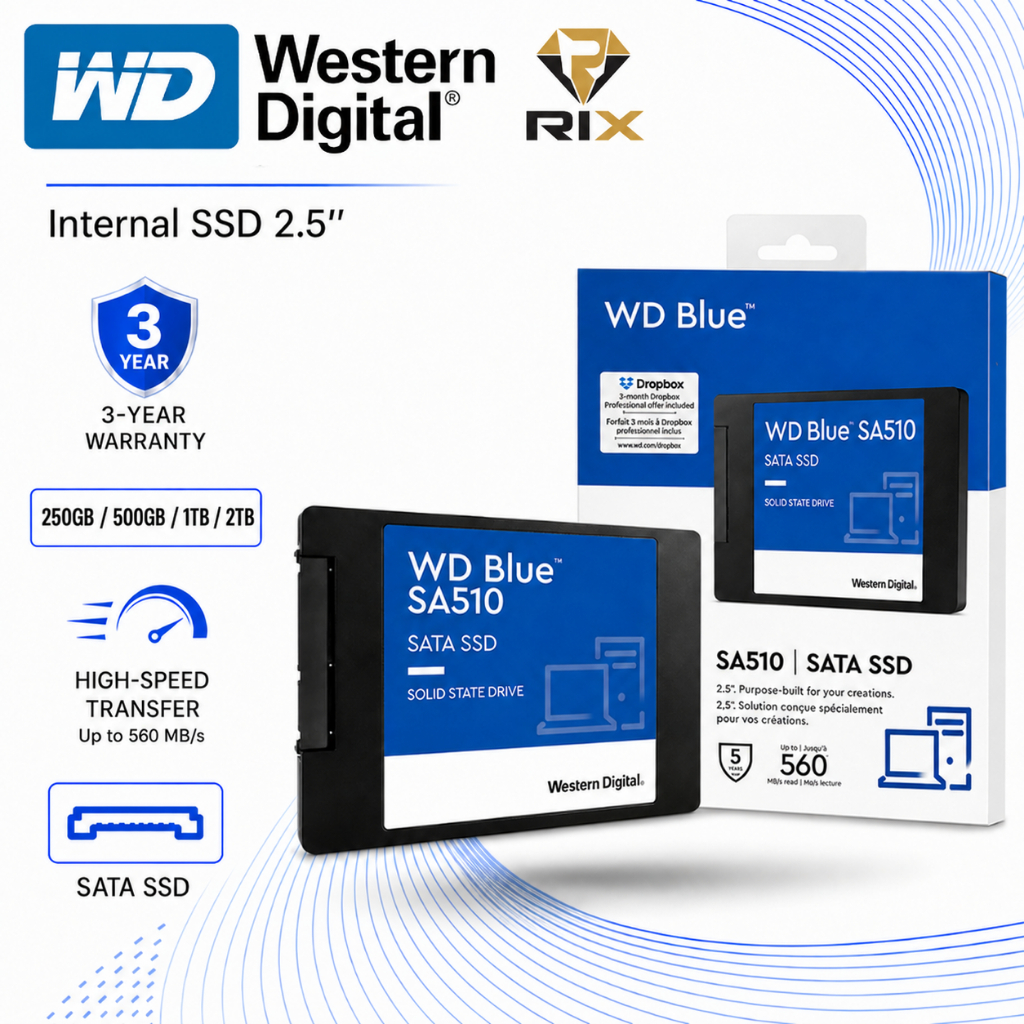 500GB-1TB-2TB เอสเอสดี WD BLUE SA510 SSD พกพา Solid state drives ความเร็วสูง 6.0Gb/s Internal hard d