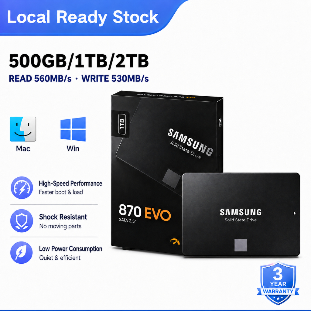 870EVO SATA3 Solid State Drives ความเร็วสูง เอสเอสดี 500GB/1TB/2TB SSDพกพา 6.0Gb/s Internal hard drive 2.5''