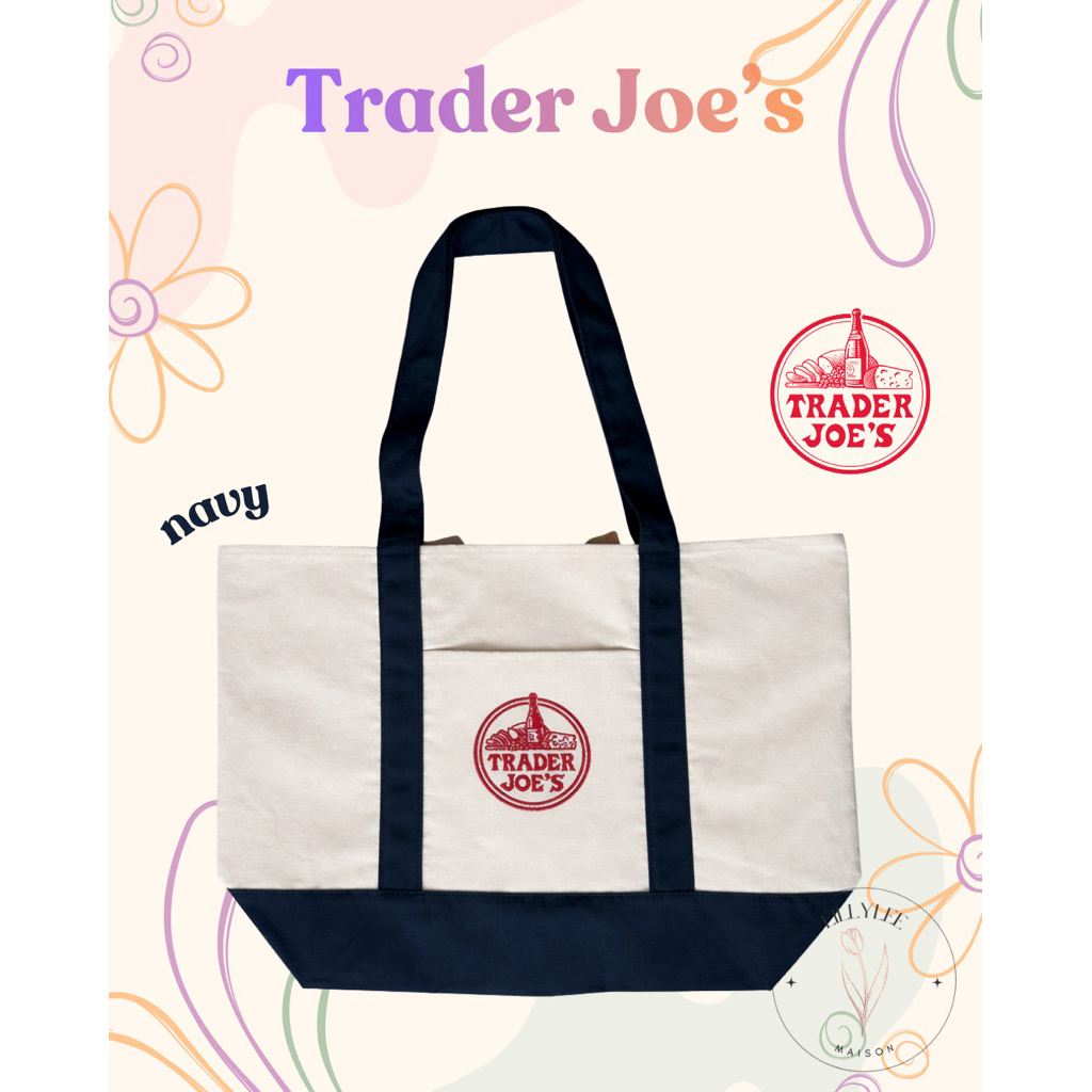 [พร้อมส่งจากไทย] Trader Joe’s Tote Bag ของแท้ % จาก USA กระเป๋าผ้าแคนวาสนำเข้า ใบใหญ่