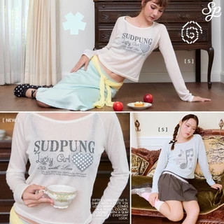 Duwa_SP141 เสื้อแขนยาวผ้าบาง ใส่สบาย ทรงหลวม ใส่เดี่ยวหรือเลเยอร์ได้ สไตล์เกาหลี