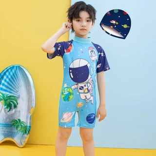 Babyonline(Y383)B5-ล่าง3 (ส่งด่วน1วัน)ชุดว่ายน้ำเด็ก ชุดบอดี้สูทว่ายน้ำสำหรับเด็กผู้ชายลายการ์ตูนสุดน่ารัก