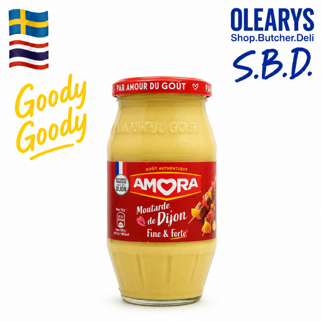 Amora Dijon Mustard 430g – Classic French Dijon Mustard | มัสตาร์ดดีฌงฝรั่งเศส 430 กรัม