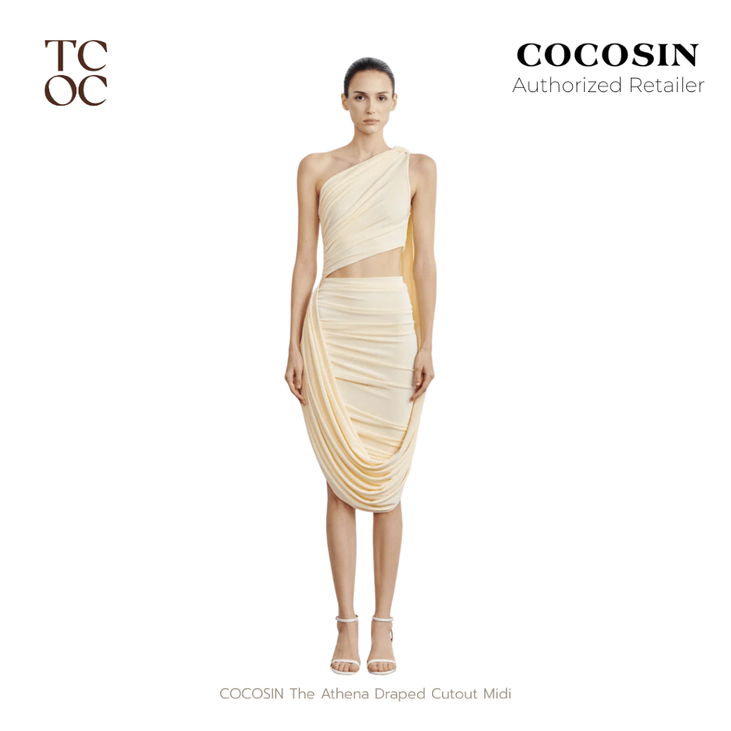 COCOSIN The Athena Draped Cutout Midi  | OFFICIAL STORE พร้อมส่ง