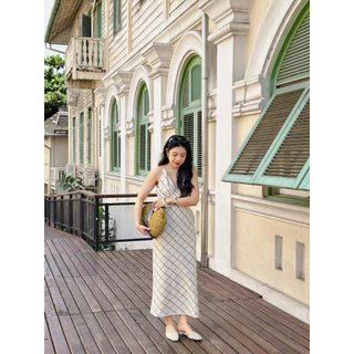 Alice scott dress เดรสยาวลายสก้อต : everydaylookk store