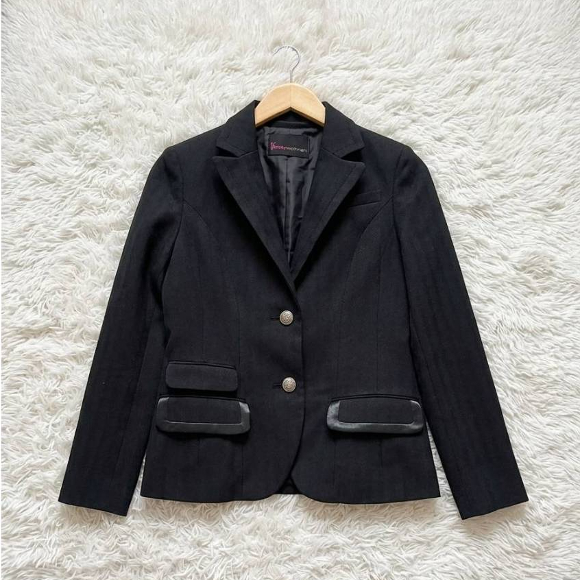 อก 34 สูทมือสอง Blazer สีเทาดำ ผู้หญิง*S252
