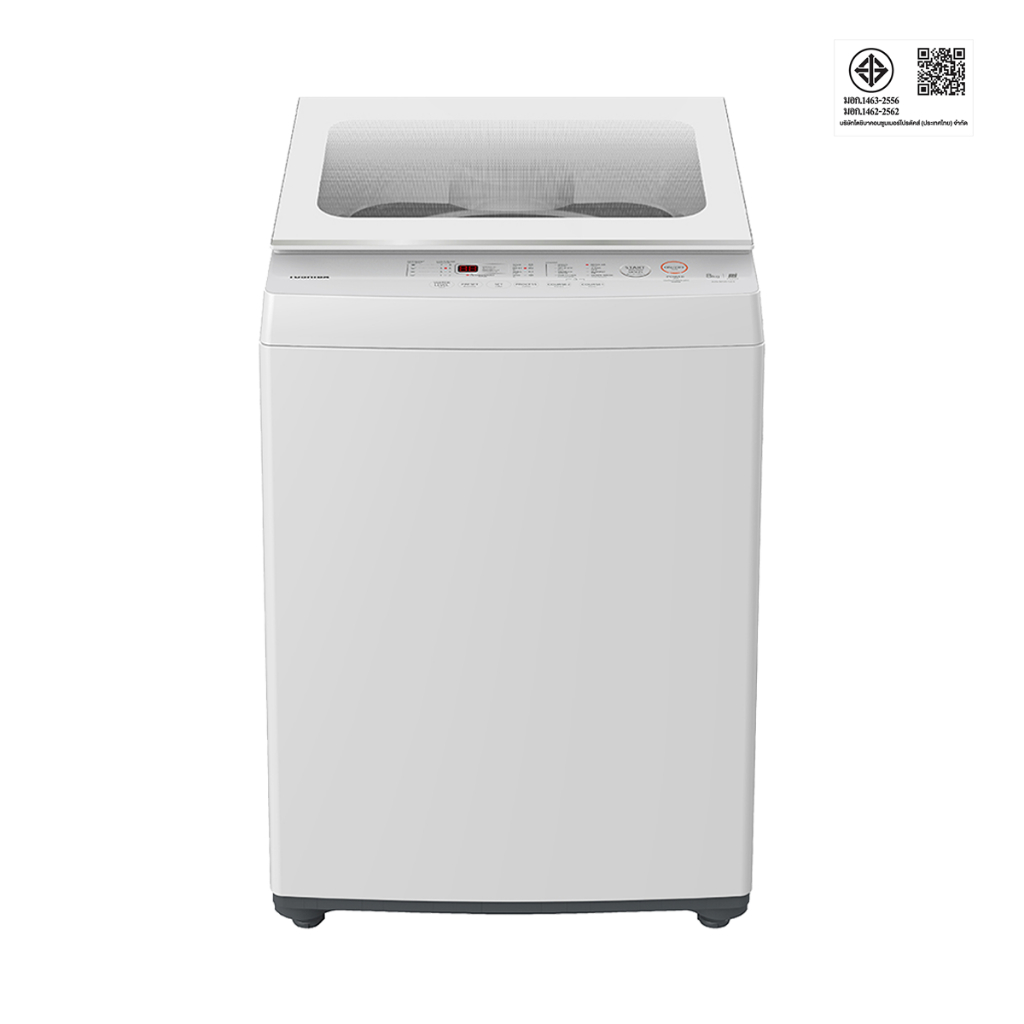 TOSHIBA เครื่องซักผ้าฝาบน 8 กก. รุ่น AW-M901BT(WW) ฝา Soft Close โปรแกรมซักด่วน ทำความสะอาดถัง ประกันมอเตอร์ 10 ปี