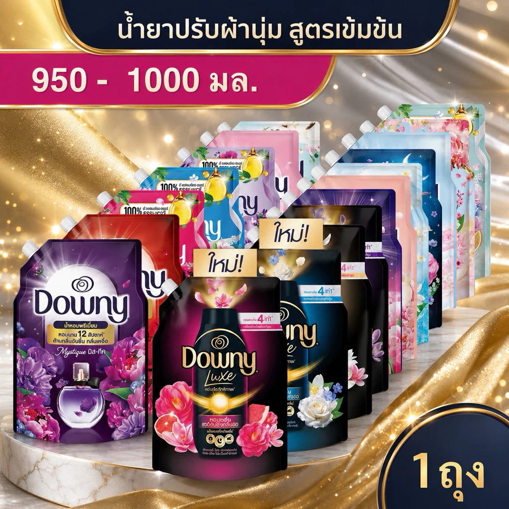 ดาวน์นี่ พรีเมียม เพอร์ฟูม น้ำยาปรับผ้านุ่ม 950-1,100 มล.Downy