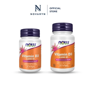 [ของแท้] NOW Vitamin D3 2000 IU | ดูแลกระดูก กล้ามเนื้อ เสริมภูมิคุ้มกัน