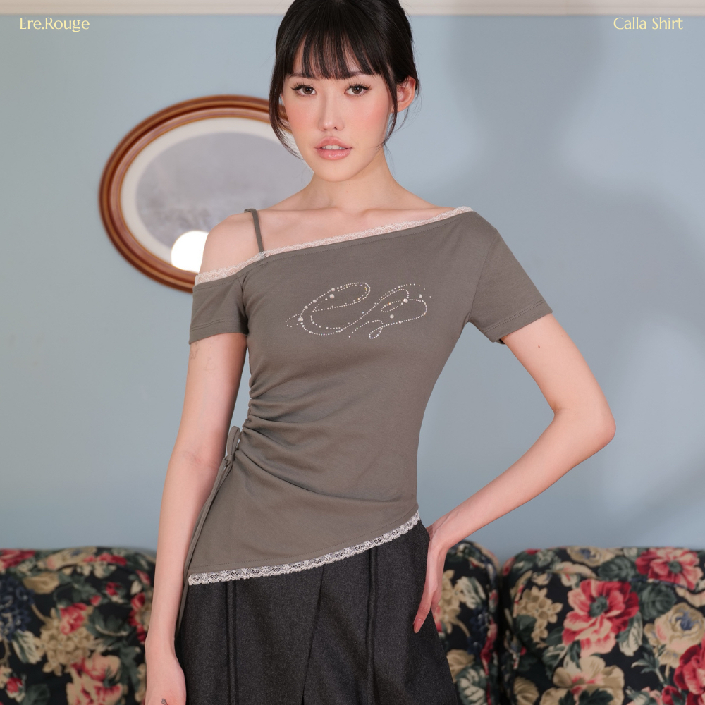 Ere.Rouge ERT005 - Calla Shirt I One shoulder top