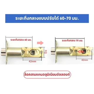 🔥 สกรูฟรี สแตนเลส🔥 กุญแจ 3 ชุด ลูกบิดประตู ลูกบิดก้านโยก พร้อมล็อคในตัว ครบชุด ติดตั้งได้กับบานประตูทุกชนิด