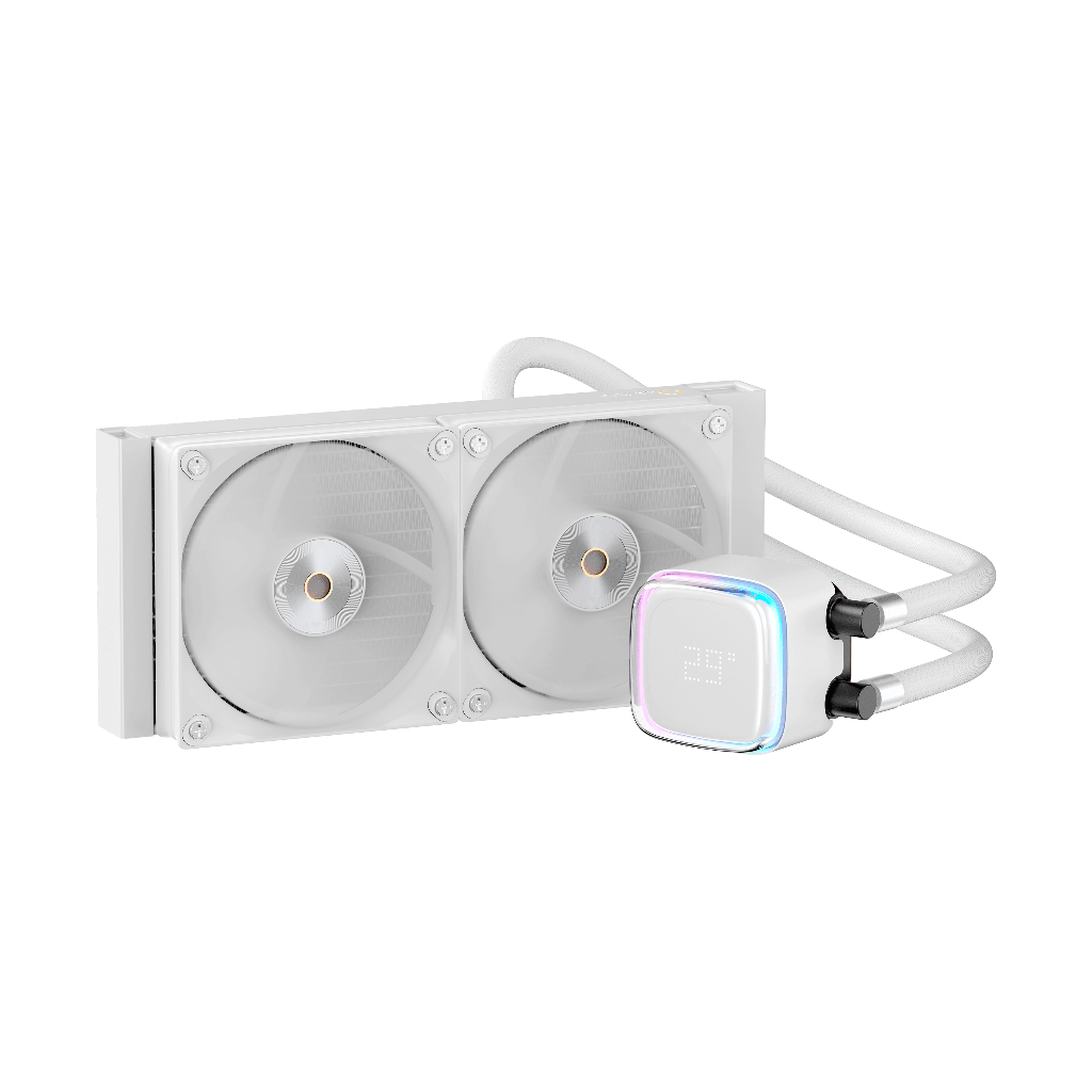 Ocypus (Liquid Cooler) Iota L24 White With Dot-Matrix Digital Display