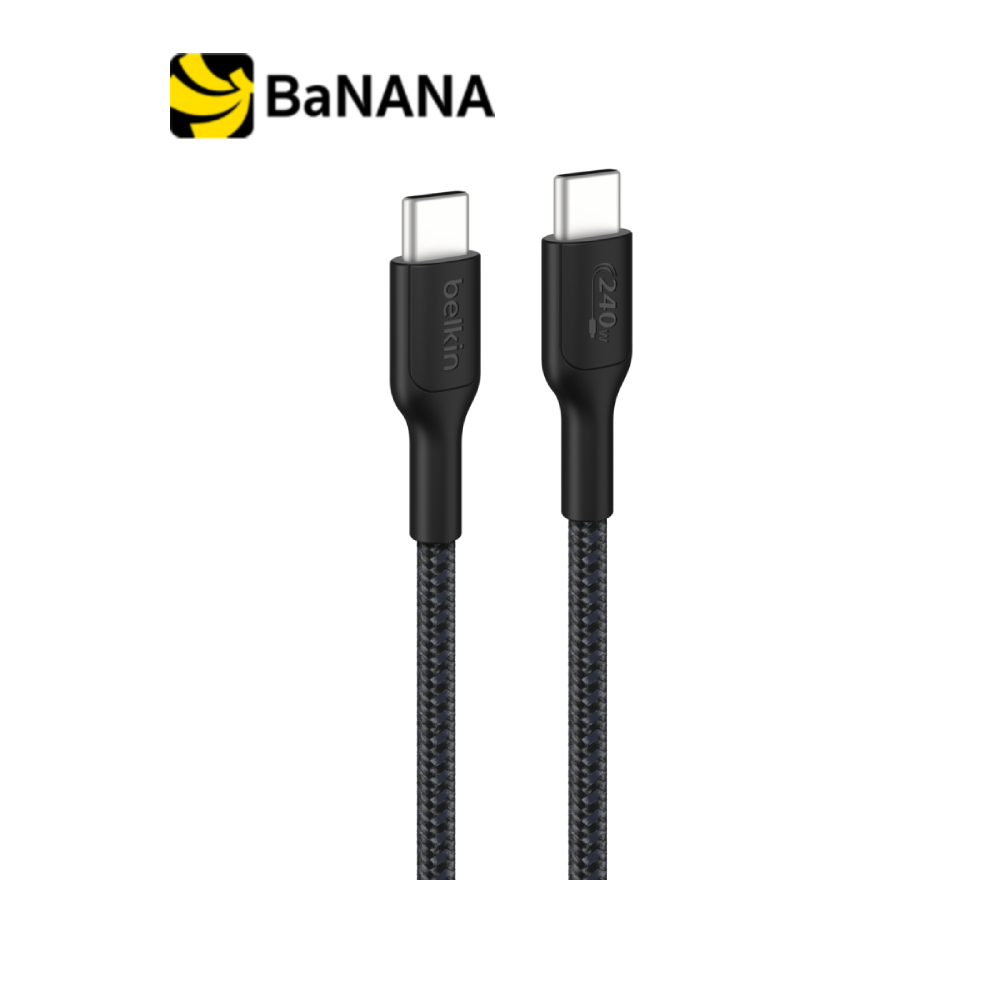 Belkin สายชาร์จ USB-C to USB-C Cable 240W Boost Charge Pro Braided 1M. Black (CAB025fq1MBK) by Banana IT