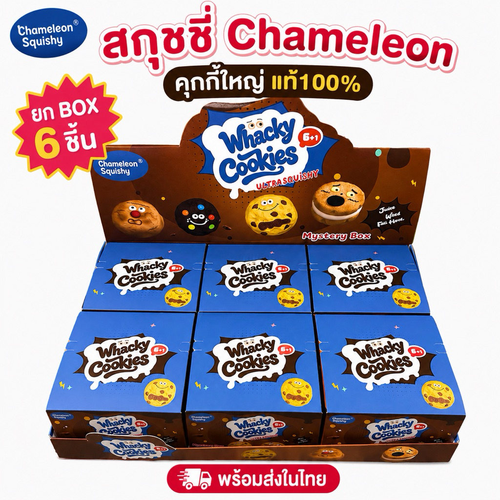 🇹🇭พร้อมส่งในไทย⭐️Chameleon สกุชชี่ คุกกี้ใหญ่ แท้ [ยกBox 6