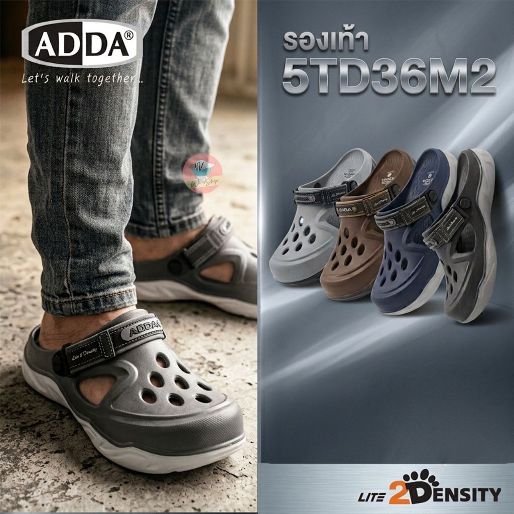 Adda 5TD36-M2 และ 5TD24 รองเท้าหัวโต พื้น 2density แต่งสายหนัง รองเท้ารัดส้น