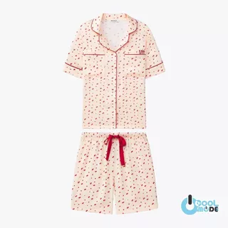 MUSLIN Cherry Rouge - Silk Satin Pajamas [Basic collection]