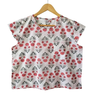 เสื้อคอกลม แขนล้ำ ไซส์ 44" มีมากกว่า 10 ลาย ผ้าคอตต้อนอินเดีย