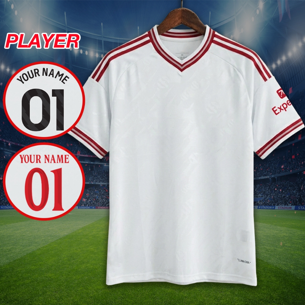 เสื้อฟุตบอล เสื้อเพลเยอร์ ทีม aิเวos์wูa เยือน 26/27 อาร์มพรีเมียร์,ยูฟ่า/รับทำชื่อเบอร์ ไซส์ S-2XL #PY0147